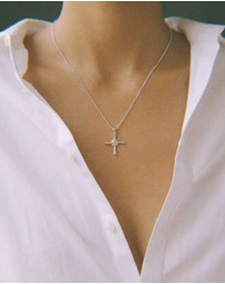 HOUSE OF SLANI - Silver Cross Necklace