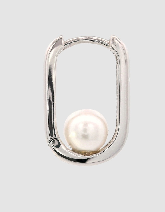 Georgini - Georgini Adagio Nine-2-Five Pearl Oval Hoops Silver