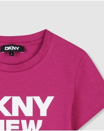 DKNY - Asymmetrical Logo Short Sleeve T-Shirt - Kids-Teens