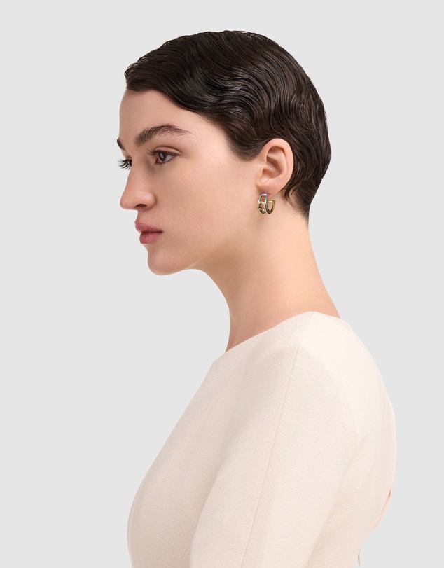 Furla - Furla Arch Essence Gold and Silver-Tone Crystal Hoop Earrings