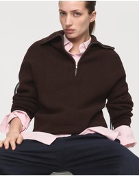 M.N.G - Sweater With Contrasting Zip Collar