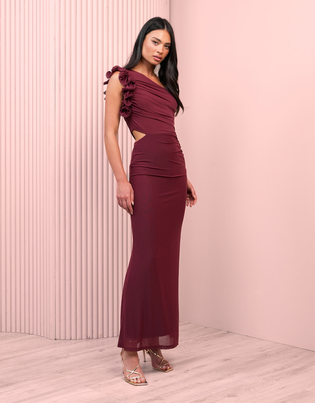 Azzurielle - Moore One Shoulder Frill Dress