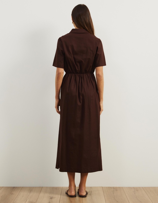 Atmos&Here - Remi Linen Blend Midi Shirt Dress