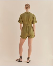 Amelius - Surreal Linen Playsuit