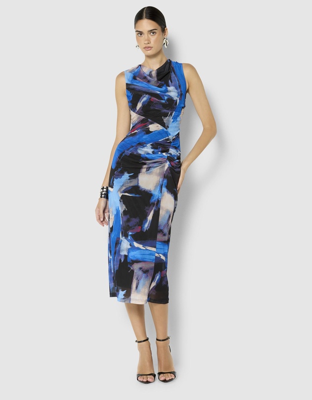 Montique - Faylen Printed Mesh Dress