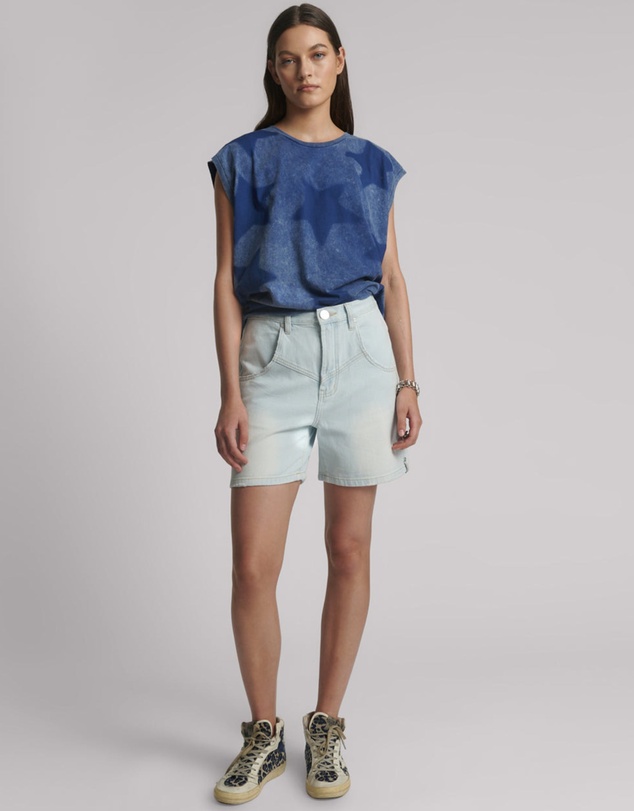ONE TEASPOON - Kinks Mid Waist Long Length Denim Shorts - Le Surf