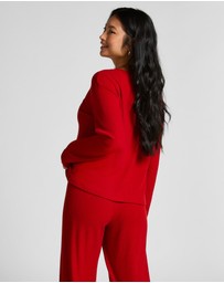 Hunkemoller - Long Sleeve Brushed Rib Jersey Top
