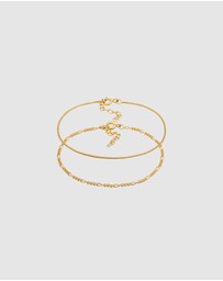 Elli Jewelry - Bracelet Figaro Round Filigree in 925 Sterling Silver Gold Plated