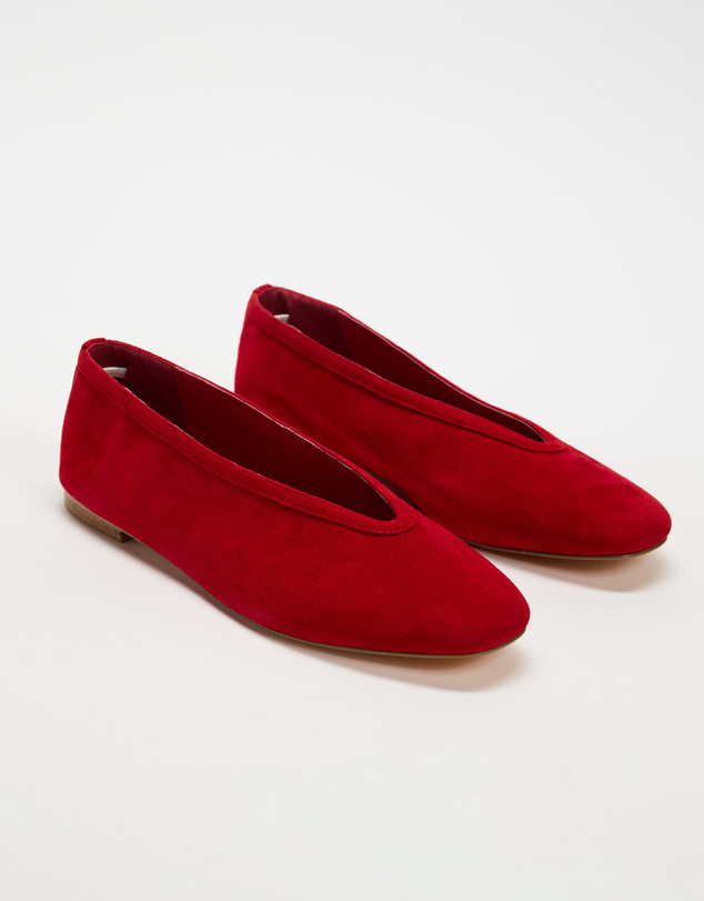 AERE - Tori Suede Ballet Flats - Women's