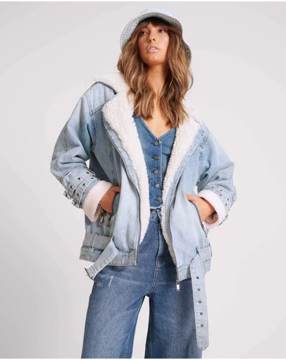 ONE TEASPOON - Aviator Denim Jacket - Salty Dog Blue