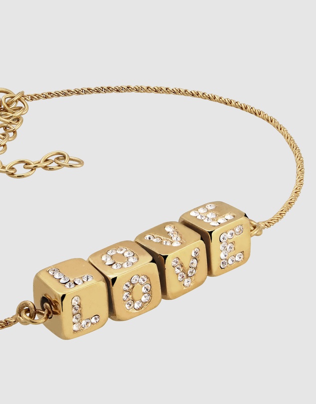 Elli Jewelry - Crystal LOVE Bracelet in Gold-Plated 925 Silver