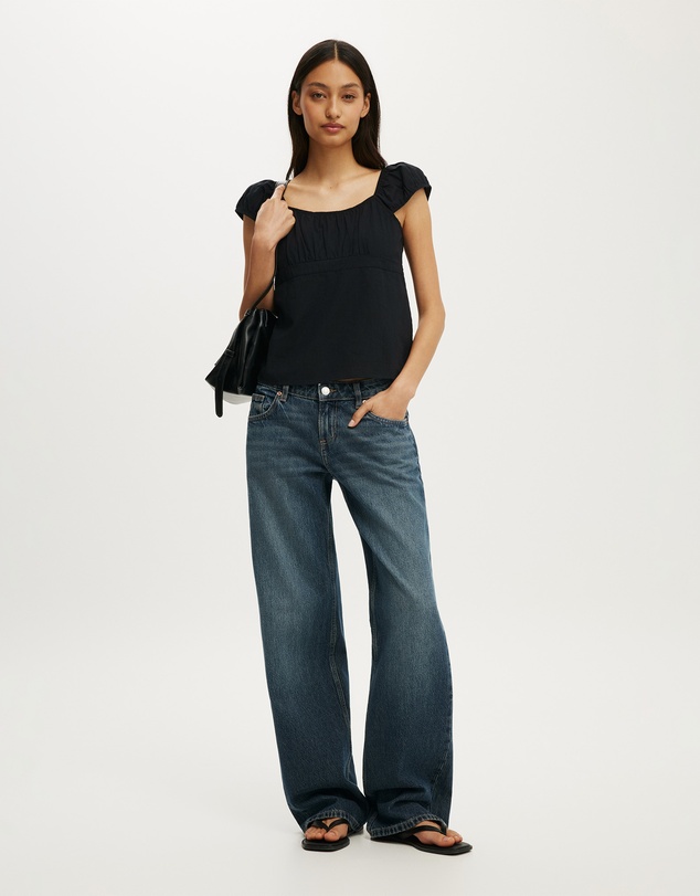 Cotton On - Tie Back Babydoll Top