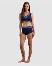 Lauren by Ralph Lauren - Cricket Cable Knit Lightly-Lined Crop Top Bra