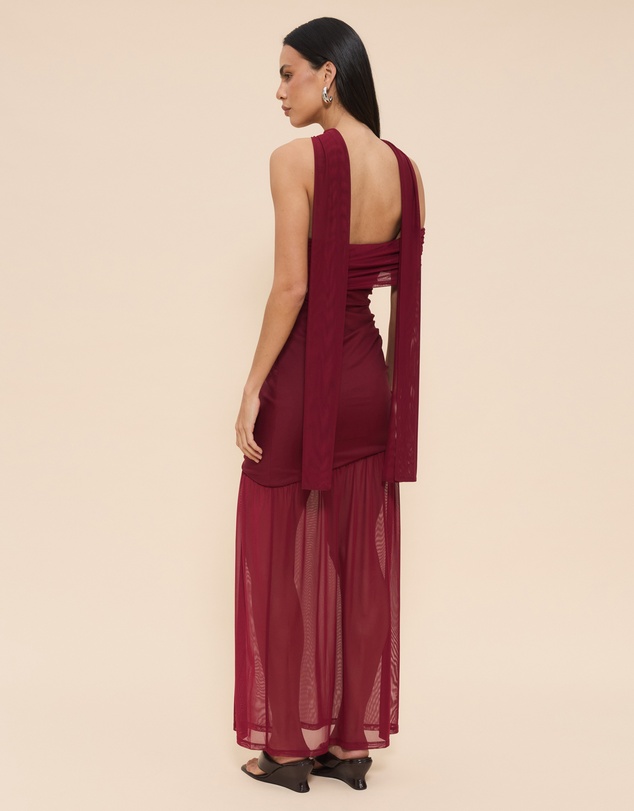 CHANCERY - Bree One Shoulder Self Scarf Maxi Dress