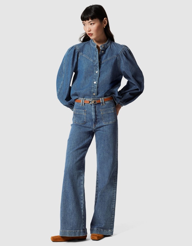 & Other Stories - Puff-Sleeve Denim Blouse