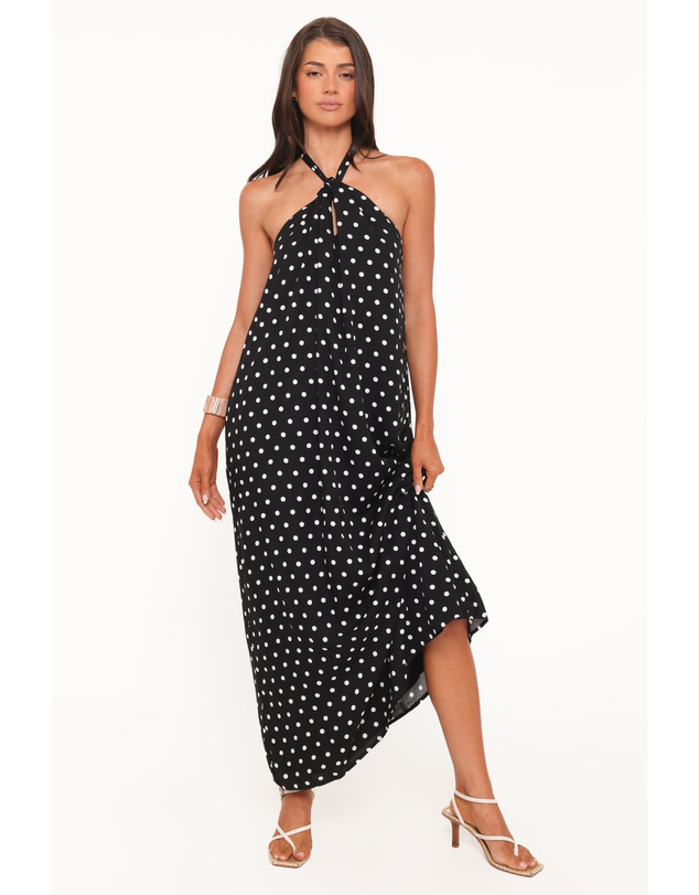 Petal & Pup - Theophania Maxi Dress - Black Polka Dot