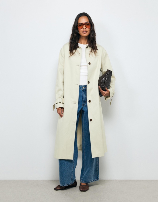 AERE - Organic Cotton Belted Trench Coat