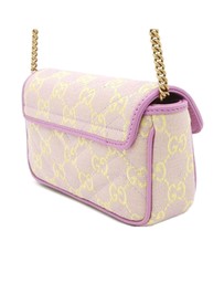 Pre-Loved by Azura Reborn - Pre-Loved Super Mini GG Marmont Matelasse Canvas Flap Crossbody