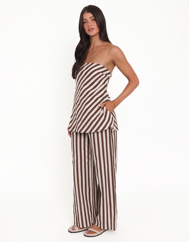 Petal & Pup - Kim Pant Set - Brown Stripe