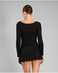 Love and Nostalgia - Ruby Cross Over Mini Dress - Black