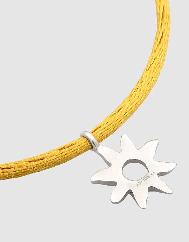 Elli Jewelry - Satin Bracelet with Silver Sunburst Charm