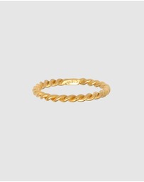 Elli Jewelry - Ring Twisted 925 Sterling Silver Gold-Plated