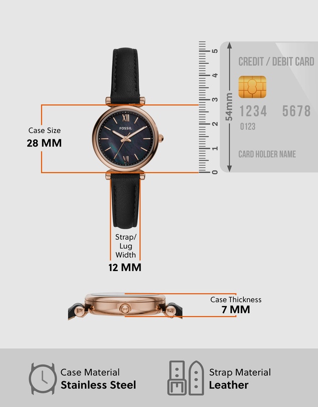 Fossil - Carlie Mini Black Analogue Watch