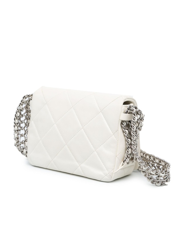 Pre-Loved by Azura Reborn - Pre-Loved Mini Quilted Lambskin Chain Rows Flap