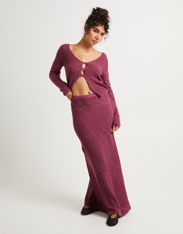 Subtitled - Paige Boucle Knit Maxi Skirt