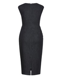 City Chic - Twist Detail Denim Midi Dress