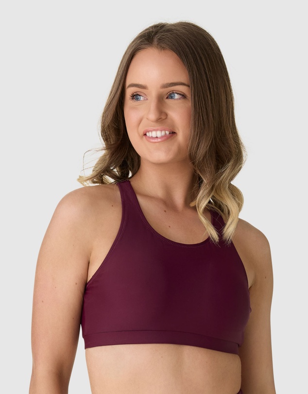 Modest Mermaid - Burgundy Dusk Bikini crop top