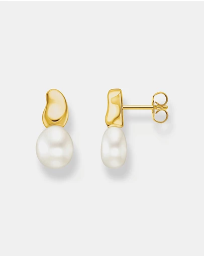 THOMAS SABO - THOMAS SABO Ear Studs with Freshwater Pearl Drop in Gold
