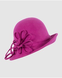 Max Alexander - Winter Felt Fuchsia Cloche Hat