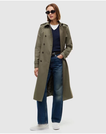 Tommy Hilfiger - Buckle Belt Double Breasted Trench Coat