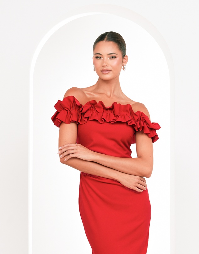Pilgrim - Clara Off Shoulder Midi Dress
