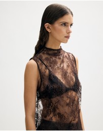 Minima Esenciales - Fenn Lace High Neck Top