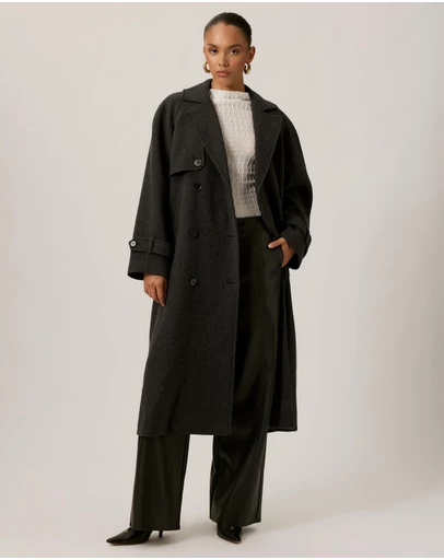 Tussah - Lillian Double Breasted Wool Blend Coat