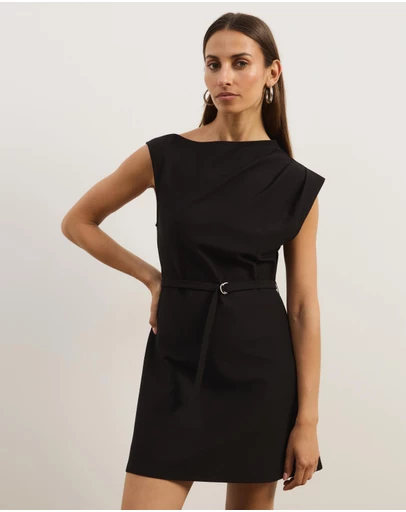 Atmos&Here - Luka Slash Neck Mini Ponte Dress