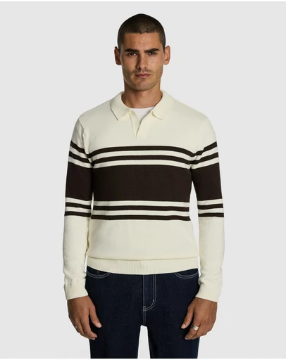 yd. - Leon Stripe Polo Knit