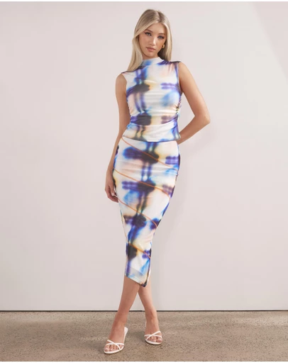 Dazie - Twilight Twinkle Recycled Mesh Midi Skirt
