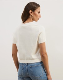 Atmos&Here - Short Balloon Sleeve Knit With Detail At Neckline