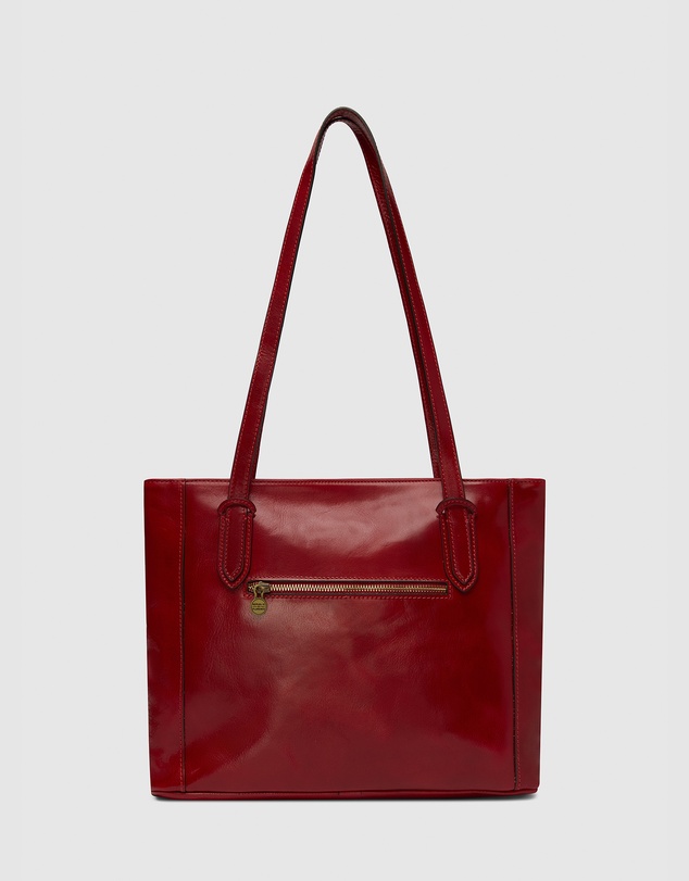 Florence - The Amelia Red Leather Tote Work Bag