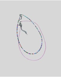 KAJA Clothing - Rainbow Glass Rice Bead Necklace-2pc