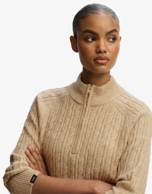 Superdry - Brushed Cable Half Zip Knit