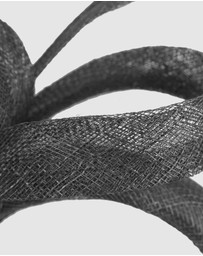 Max Alexander - Black Sinamay Bow Racing Fascinator Headband