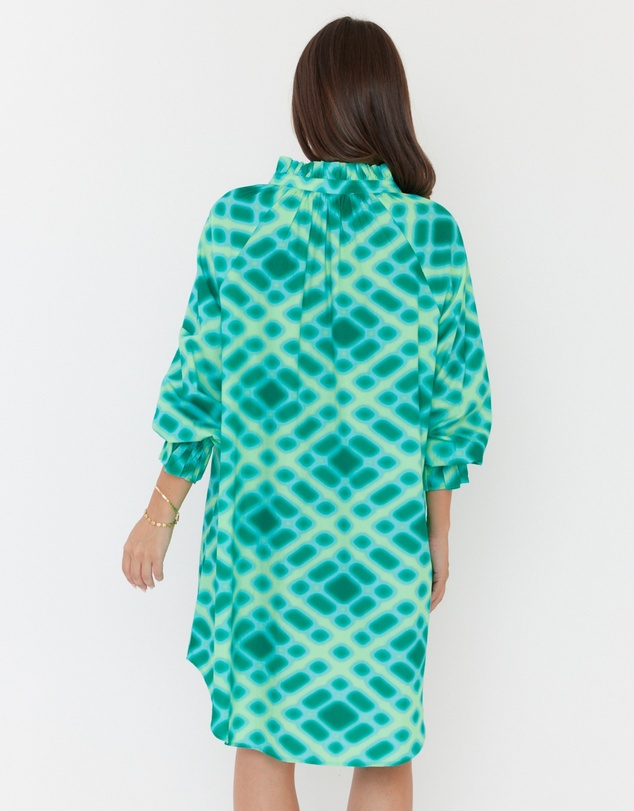 ALEXANDRA - Ollie Dress Emerald Crosshatch