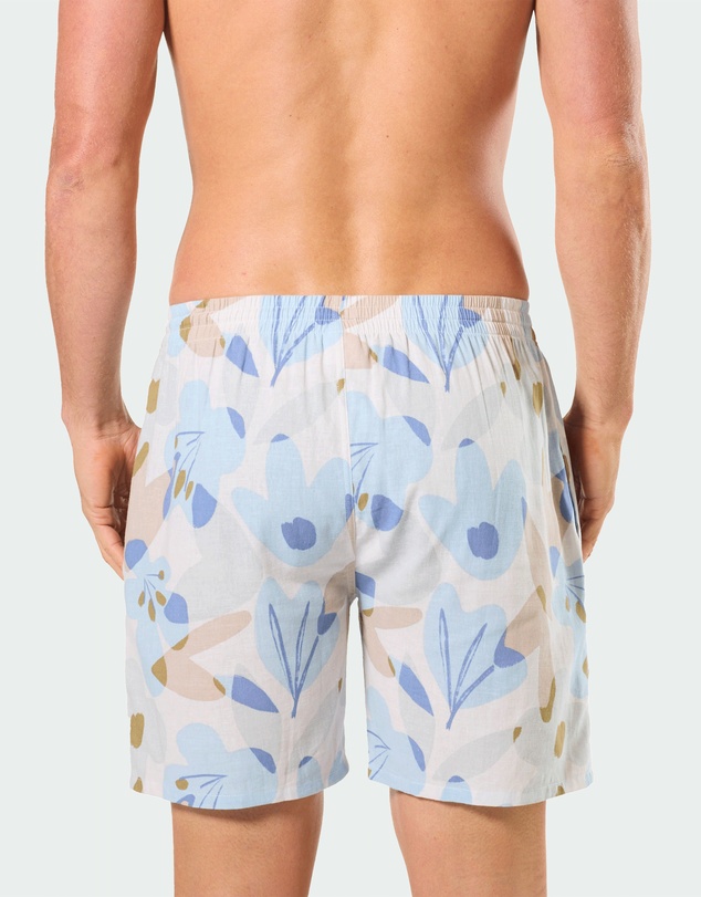 Mitch Dowd - Mitchdowd Mens Woven Cotton Sleep Shorts in Abstract Floral Print