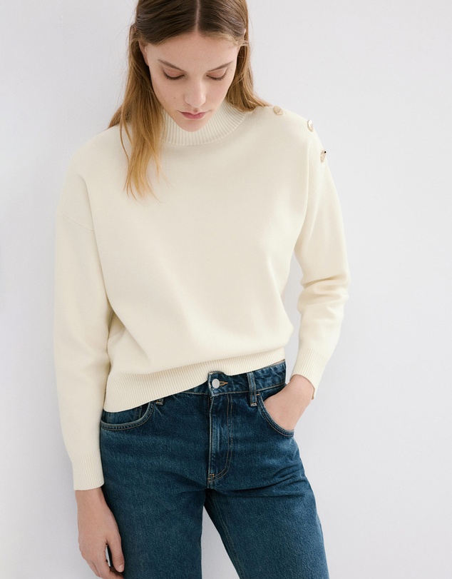 M.N.G - Perkins Neck Sweater With Metallic Detail