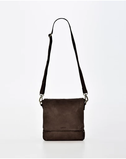 Cobb & Co - Bracewell Washed Leather Flap Over Crossbody