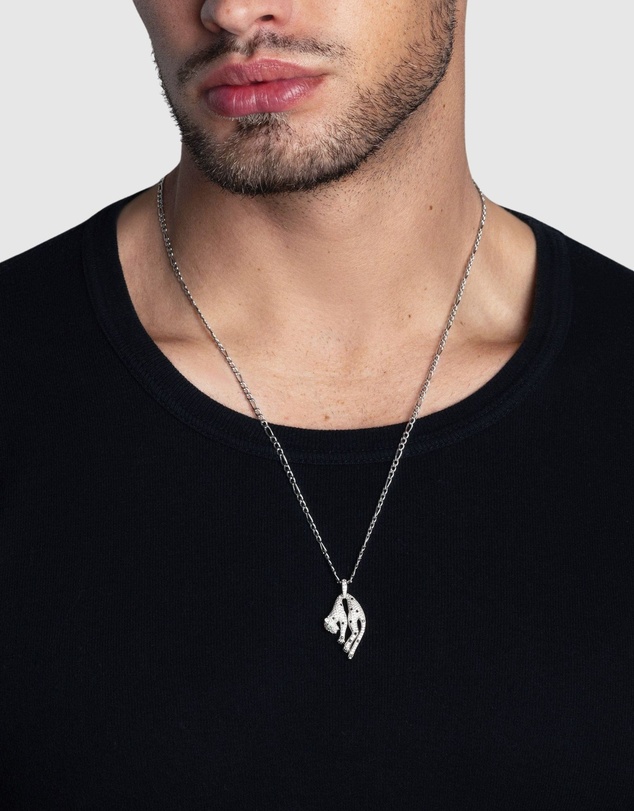 Nialaya Jewellery - Men's Sterling Silver Panther Necklace